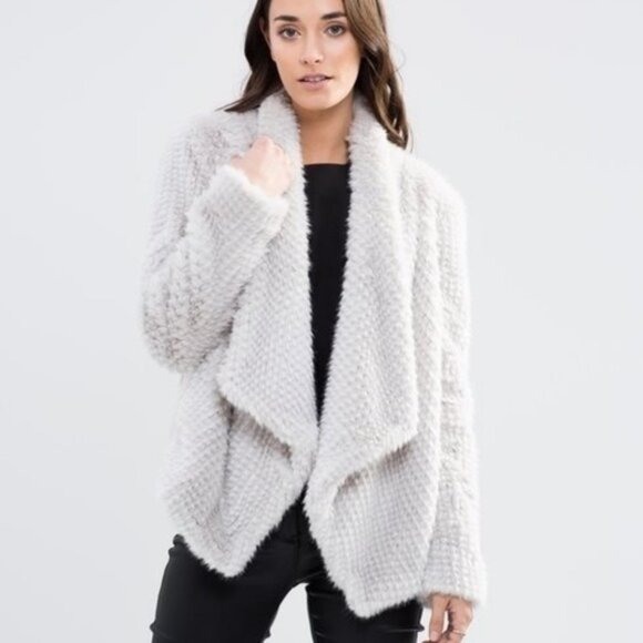 Bardot Faux Fur Waterfall Jacket - Picture 2 of 8